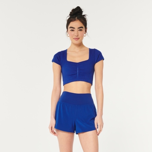 NWT Blue Hollister High Waist Short Short w/Center Zipper Pocket on Back, Size M - Picture 9 of 11